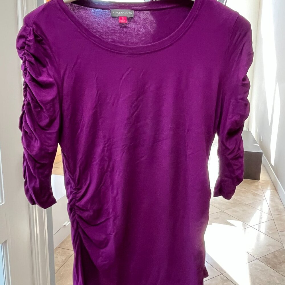 Vince Camuto Rouche Sleeve Tee